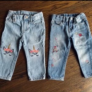 2 Pairs of Embroidered GAP Denim